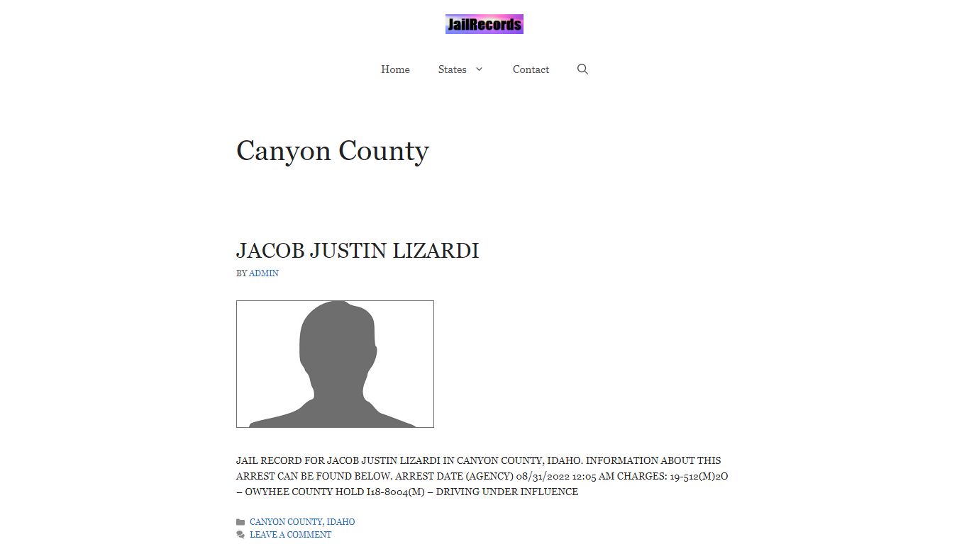 Canyon County Arrest Records
